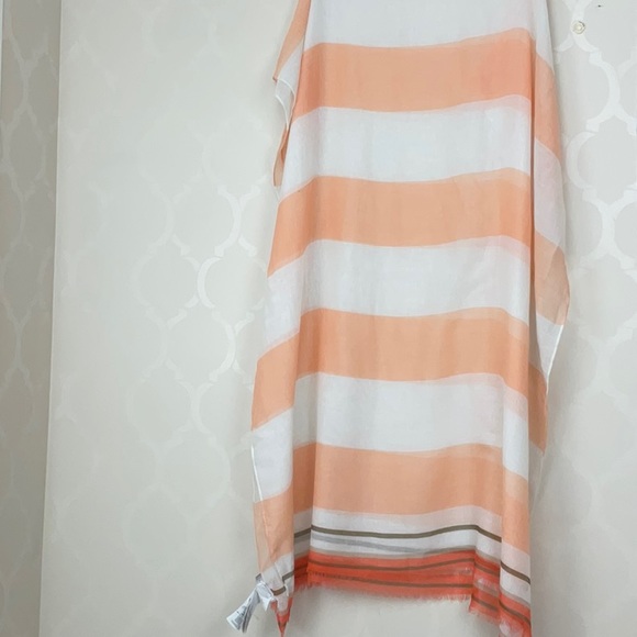 BANANA REPUBLIC ORANGE STRIPED SCARF - Picture 5 of 5